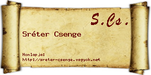 Sréter Csenge névjegykártya